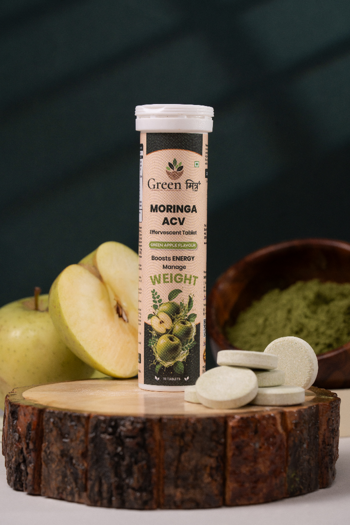 Moringa ACV effervescent tablet, green apple